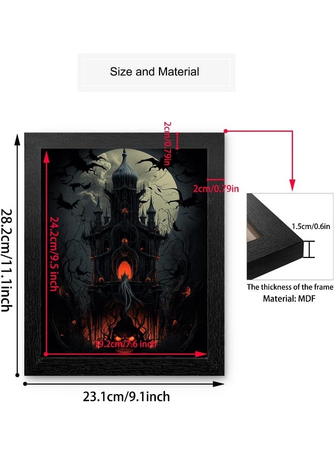 HoozGee Framed Gothic Room Decor Witchy Wall Decor with FRAME Halloween Party Decor Gothic Manor Portraits Horror Goth Wall Art Prints House Creepy Spooky Creepy Posters (Halloween, 8"x10" FRAMED) - Image 3