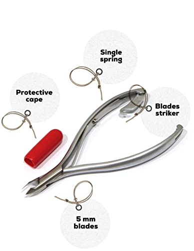 Sam Cuticle Nipper Cuticle Cutter Inox Satin Jaw 5 mm Single Spring - Image 5