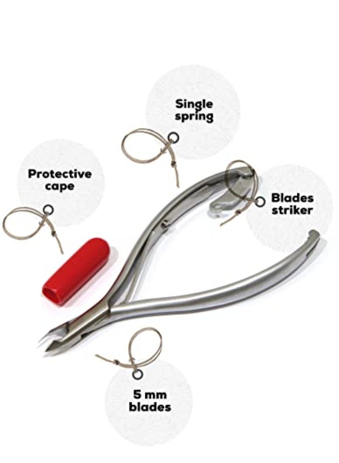 Sam Cuticle Nipper Cuticle Cutter Inox Satin Jaw 5 mm Single Spring - Image 4