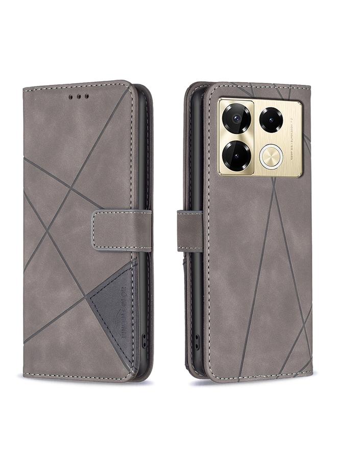 Zaboon Case For Infinix Note 40 Pro 4G/5G/40 Pro+ 5G Magnetic Buckle Rhombus Texture Leather Phone Case - Image 1