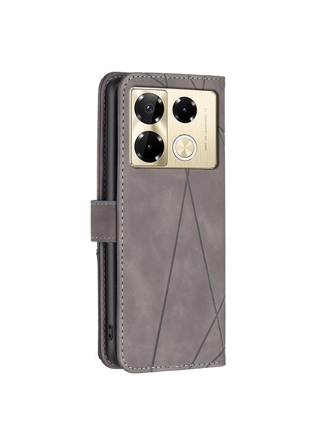 Zaboon Case For Infinix Note 40 Pro 4G/5G/40 Pro+ 5G Magnetic Buckle Rhombus Texture Leather Phone Case - Image 3