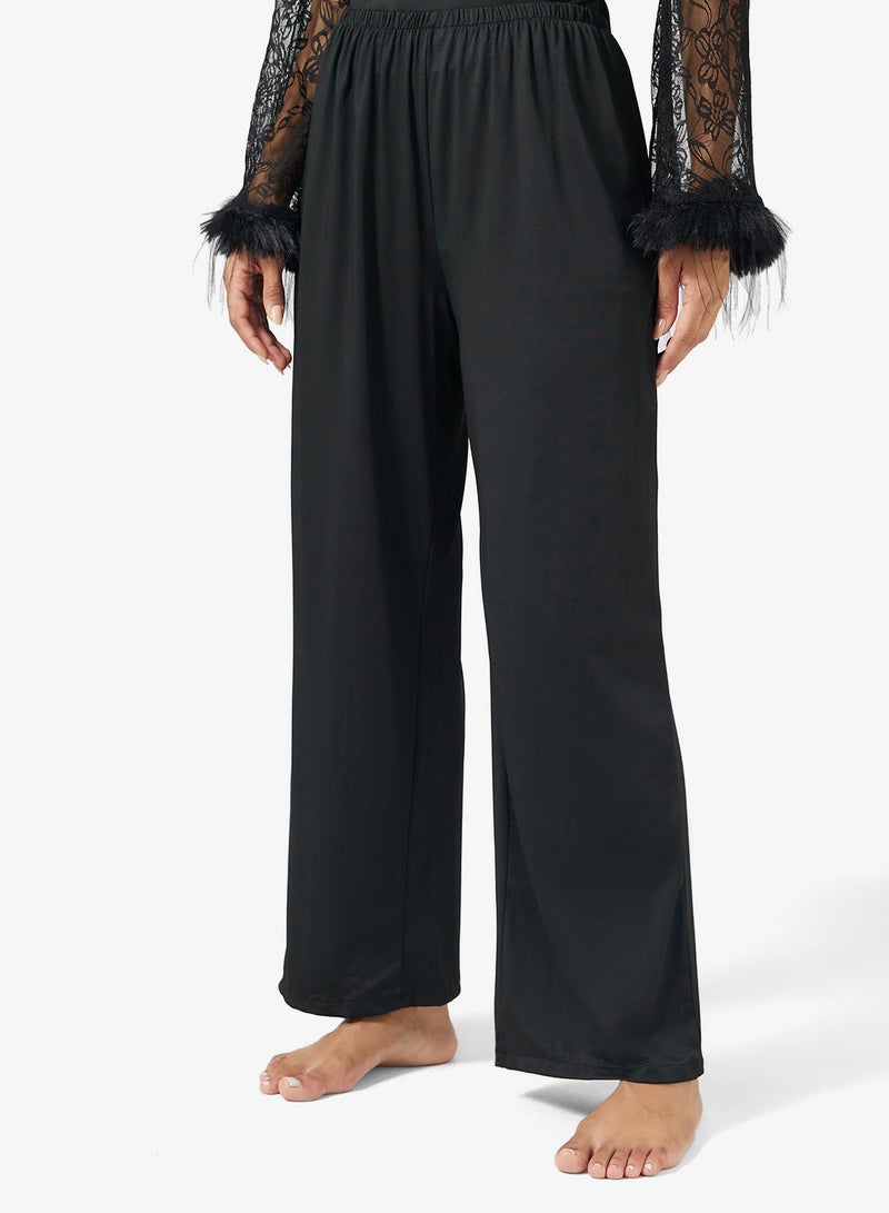 Ginger Lace Detail Wrap Around Robe & Pyjama Set - Image 4