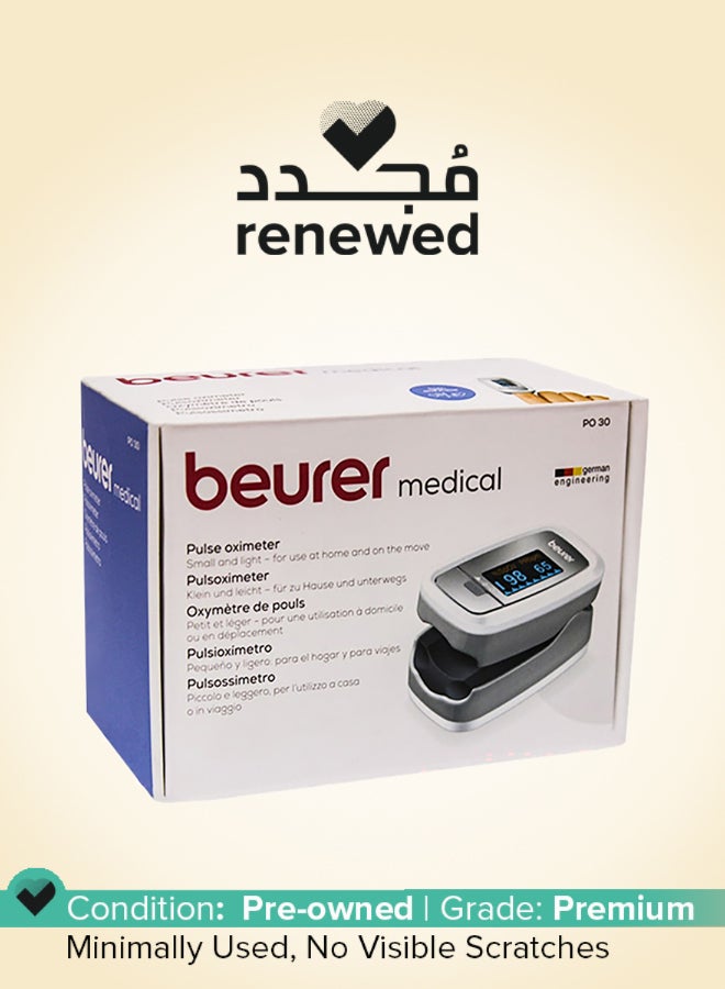 Beurer مُجدَّد - جهاز قياس نسبة الأكسجين في الدم PO30 ومعدل ضربات القلب - رمادي - Image 1