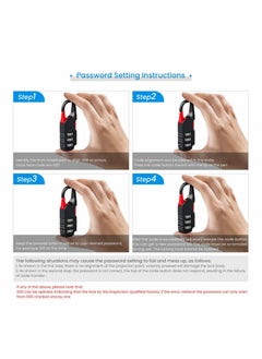 Excefore Suitcase Locks, 4 Pcs Travel Luggage Locks, 3 Digit Combinations Padlock Mini Zinc Alloy Resettable Code Lock for Kids Diary Backpack Zipper Travel Bag Suitcases Storage Cabinets  - Image 4