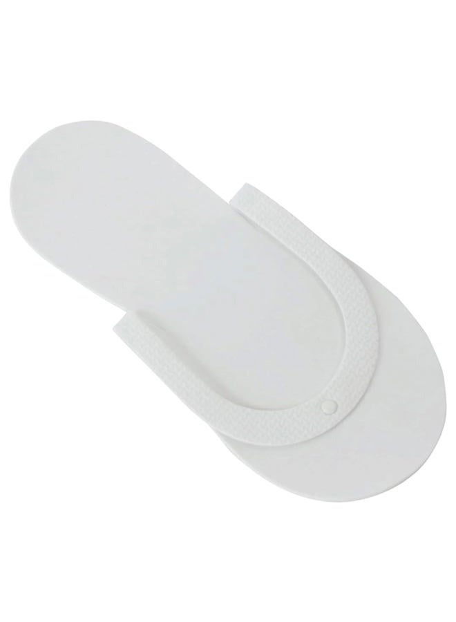 ForPro Professional Collection Comfy Thong Slippers, White, Disposable Foam Pedicure Slippers for Nail Salons and Spas, 12-Pair - Image 1