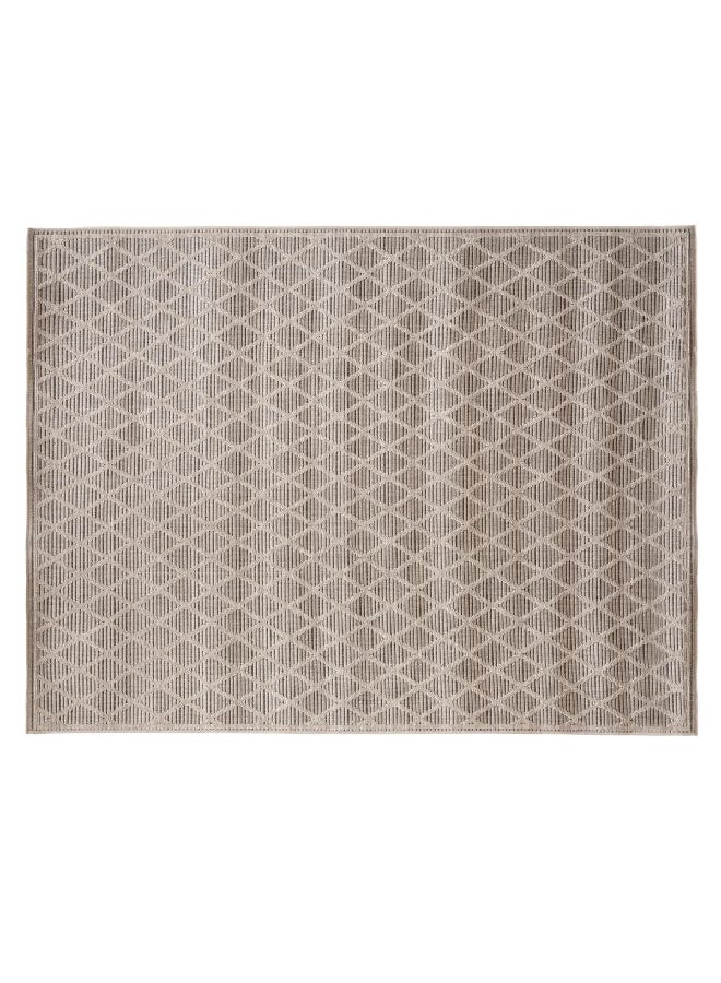 atmosphera Diamond Pattern Decorative Rectangular Indoor/Outdoor Rug Grey 120 x 170 cm 194306B - Image 1