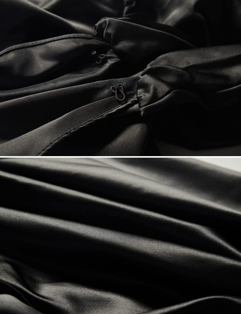 BEAUTELICATE Women's Wedding Hooded Cape Bridal Cloak Poncho Full Length Black - Image 4