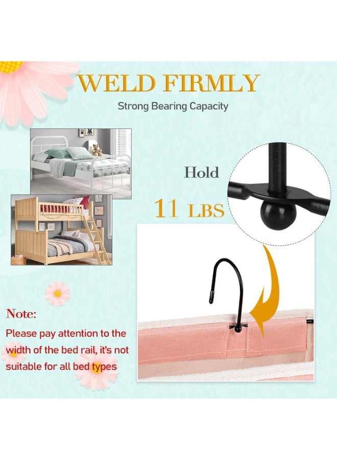 NANAO Bedside Storage Caddy/Bedside Hanging Storage Bag for Headboards Bunk Beds Dorm Rooms Book Phone Magazine Holder (Light Pink) - Image 2