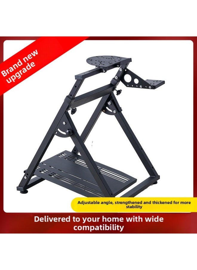 Generic - Racing Simulator Bracket Throttle Cockpit Folding Horizon Racing Simulator Game Steering Wheel Bracket-Product Color:Pedal Anti-warping + Handrow + Handbrake Spot Quick Release - Image 1
