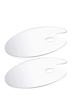 Y&D Paint Palette Mold 2 Pcs Clear Oval-Shaped Non-Stick Acrylic Mixing Tray-Comfortable Hold Easy Clean for DIY Art Face Painting Plate Epoxy Resin Casting  - Image 1