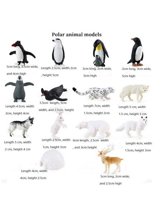 OUKEYI 14Pcs Realistic Polar Animals Figurines Toy Mini Arctic Animals Toys Set 1-2 Inch Plastic Arctic Tundra Deer Toy Animal Small White Bear Arctic Fox Kids Diorama Birthday Gift  - Image 4