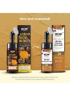 WOW Skin Science Ubtan Foaming Face Wash | Built In Brush For Deep Cleansing | Turmeric & Saffron | All Skin Types | Bright, Clear Skin | Paraben & Sulphates Free| Face Wash For Women & Men | 150 Ml  - Image 2