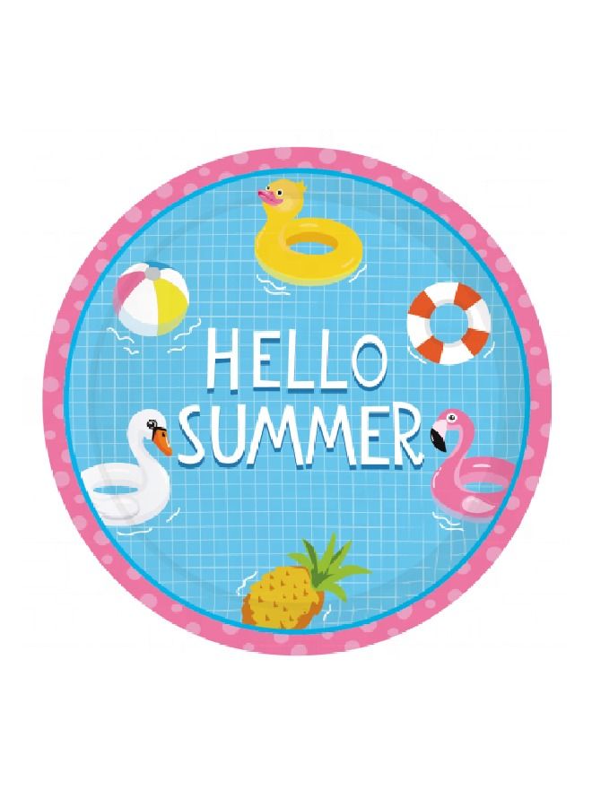 ThePartyPopper Set of 8 pcs Hello Summer Pool themed Party Tableware set - Image 3