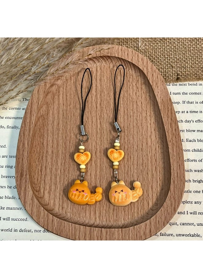 NIBEMINENT Phone Charm/ Chain Strap for Women Girls, Animal World Bread Food Toy Cell Phone Case Lanyard Wrist Strap 