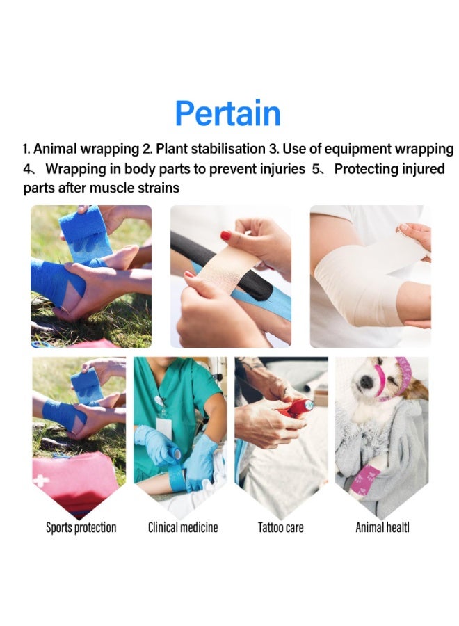 3 Pack Bandage（10cm*4.5m）, Elastic Sports, Sports Bandage, Veterinary Wrap, Suitable For Sports, Wrist, Ankle （Black） - Image 4