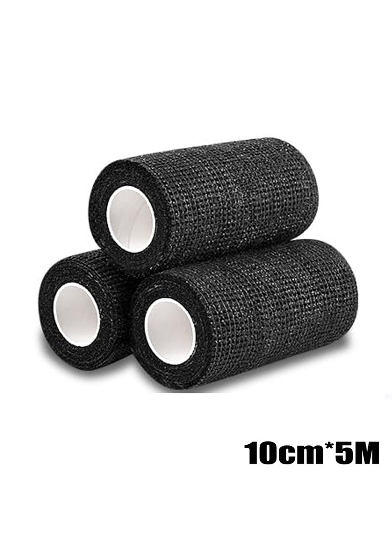 3 Pack Bandage（10cm*4.5m）, Elastic Sports, Sports Bandage, Veterinary Wrap, Suitable For Sports, Wrist, Ankle （Black） - Image 1