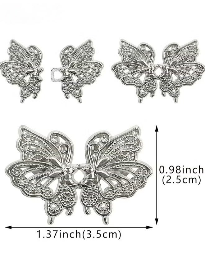 Adjustable Jeans Butterfly Buttons, 12 Pairs Butterfly Pants Button Jean Buttons, No Sewing Detachable, Waist Body Fit Tighten Buckles, Nail-Free Tightener Pant Button Waist, gold and silver  - Image 2