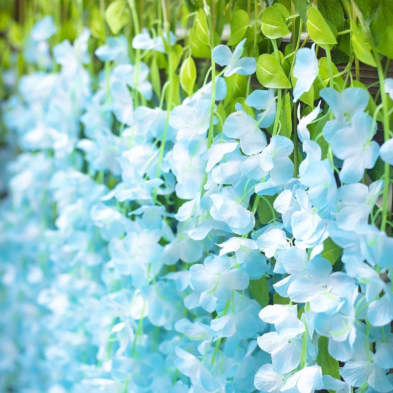 Well Art Gallery Well Art Gallery Artificial Flower for Decoration Wisteria Wall Hanging Perfect Product for Home Wedding Birthday Party Garden Special Occasion for Special Decoration Set of 6 Sky Blue - Image 5