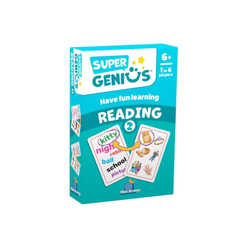 Blue Orange Super Genius Reading 2 - Tabletop Card Game, Fun Flash Card Concentration Matching Game for Kids, Ages 6 and up, 1-6 Players, Teacher Approved, Increase Your Vocabulary Games - Image 5