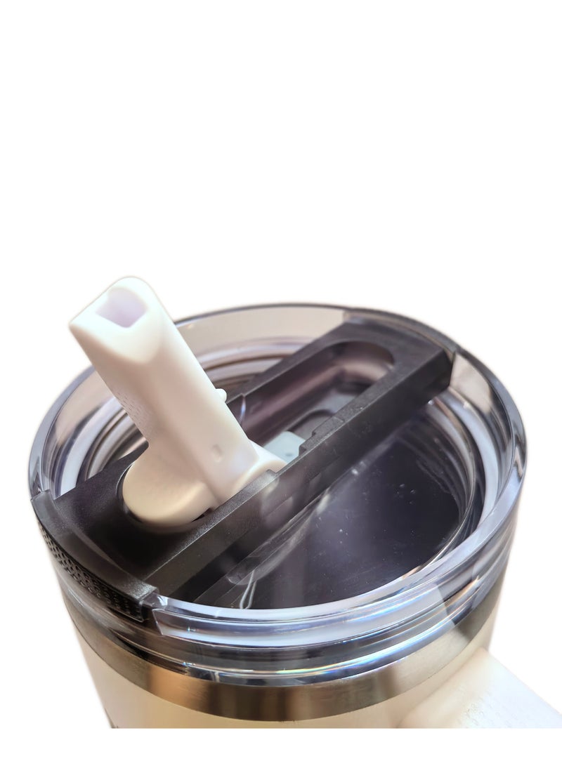 Stanley 40oz Quencher ProTour Flip Straw Tumbler with Leakproof Lid |Built-In Straw & Handle | Cupholder Compatible for Travel | Insulated Stainless Steel Cup | BPA-Free | For Water, Iced Tea or Coffee, Smoothie and More,Cream(White) - Image 3