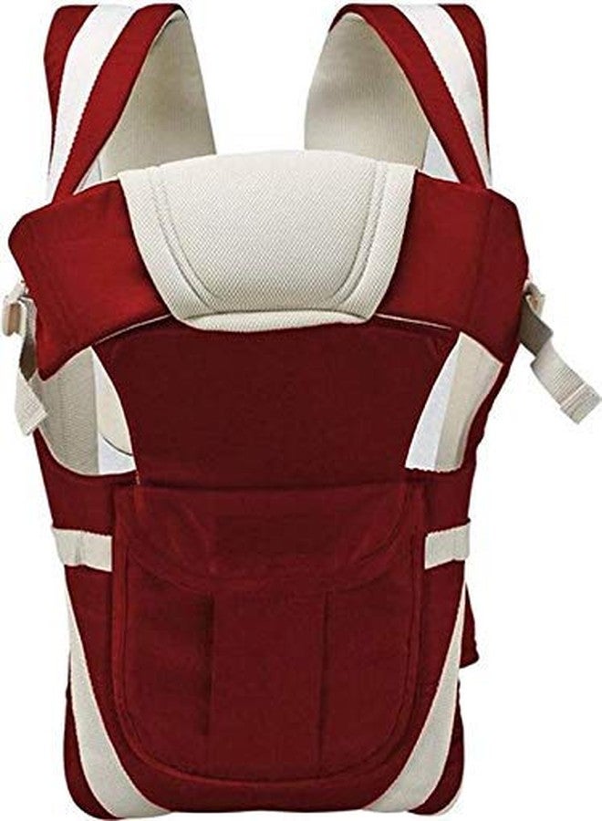 SHEMOK 4-in-1 Baby Carrier Bag - Adjustable Hands-Free Baby Carry Bag for 0 to 3 Year Baby, New Born Baby Carrier & Kangaroo Bag with Safety Belt (Maroon)