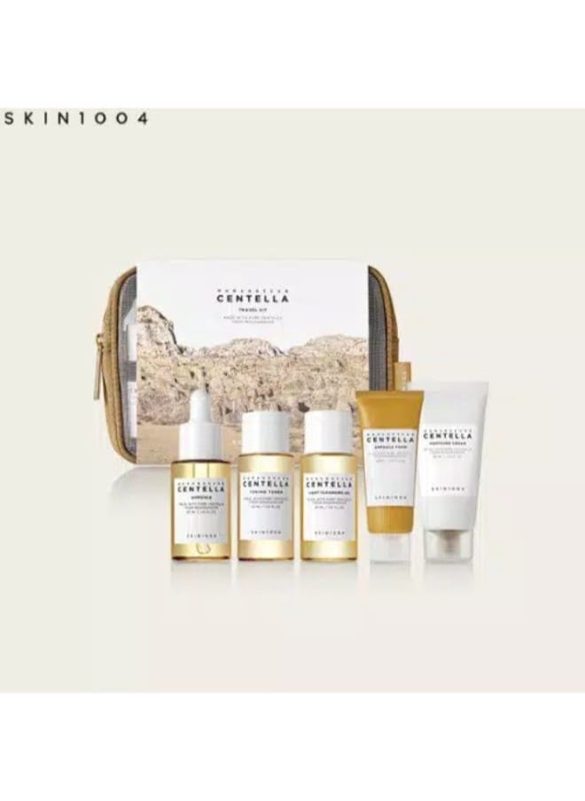 Madagascar Centella Travel Kit, Basic Skincare Box, Compact Size, Soothing Calming Yellow/White