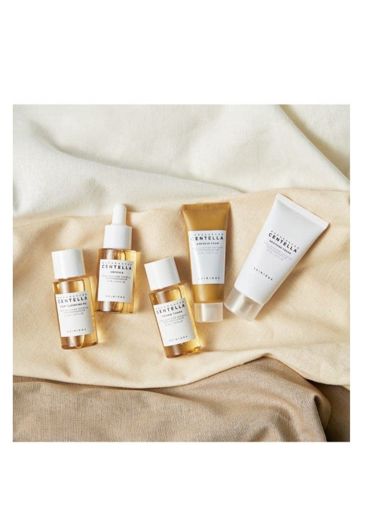 Madagascar Centella Travel Kit, Basic Skincare Box, Compact Size, Soothing Calming Yellow/White