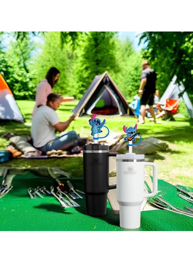 5 Pack Disney Stitch Silicone Straw Toppers for Stanley Cup 40 30 oz, 10MM Reusable Dust-Proof Straw Cover Cap, Straw Accessories for Water Tumbler - Image 4