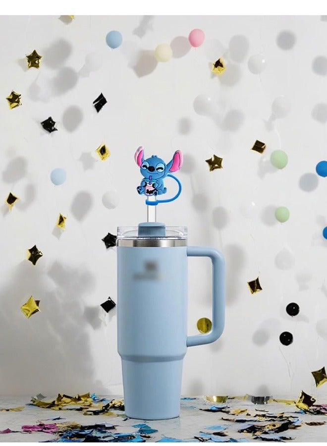 5 Pack Disney Stitch Silicone Straw Toppers for Stanley Cup 40 30 oz, 10MM Reusable Dust-Proof Straw Cover Cap, Straw Accessories for Water Tumbler - Image 5