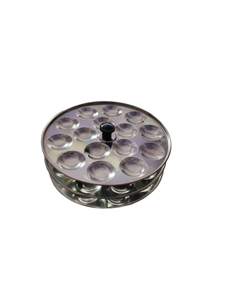 Marwall Stainless Steel SmallMini Idly StandIdly Maker Makes 45 Mini Idly at Once Round 3 Plate Mini Idli - Image 2