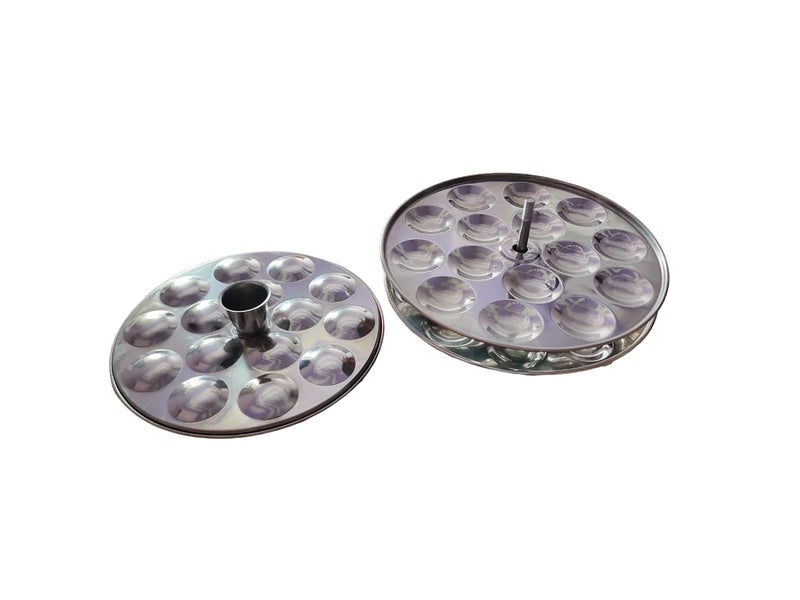 Marwall Stainless Steel SmallMini Idly StandIdly Maker Makes 45 Mini Idly at Once Round 3 Plate Mini Idli - Image 4