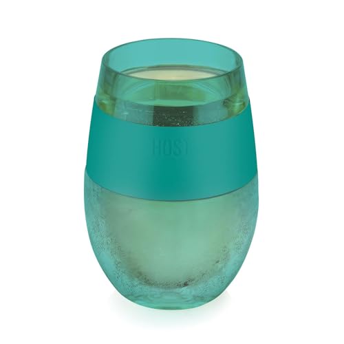Host HOST Cooling Cup Set of 1 Double Wall Insulated Freezable Drink Chilling Tumbler with Freezing Gel Glasses for Red and White Wine 1 Count Pack of 1 Green