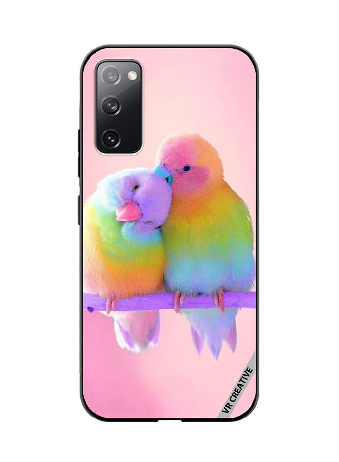VR CREATIVE Protective Case Cover For Samsung Galaxy S20 FE 5G Love Birds Pink Background Design Multicolour - Image 1