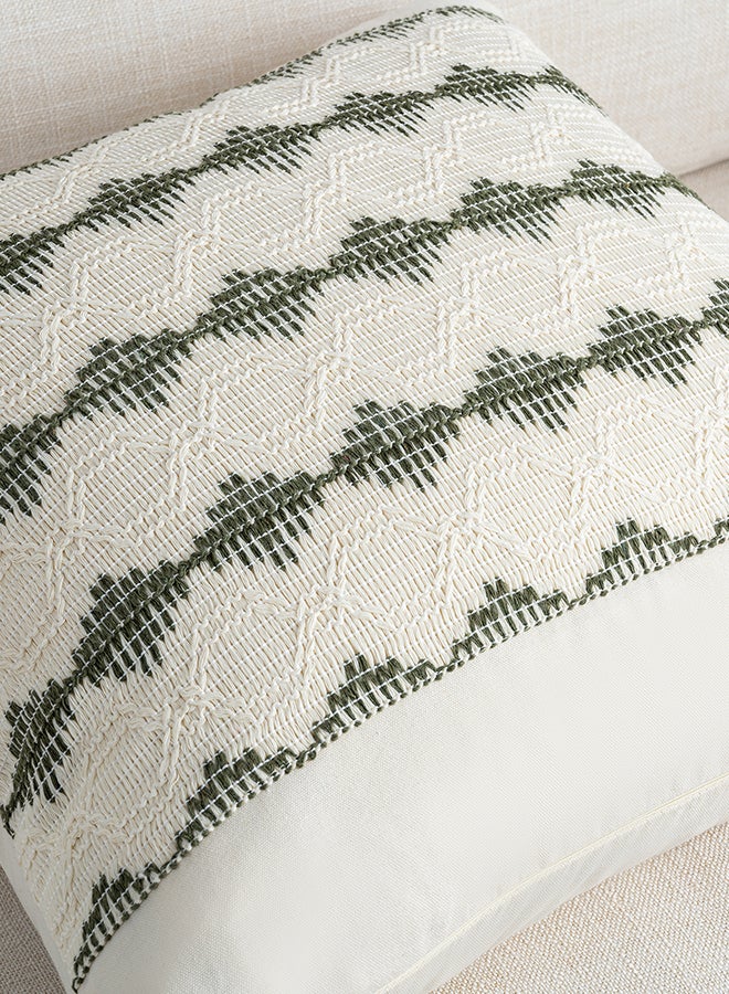 Fancy Homi مجموعة من 2 غطاء وسادة زخرفي عتيق للكنبة، السرير والأريكة، نمط ساحلي بوهيمي وريفى مع خيوط، تصميم جمالي وحديث - 45x45 سم - زيتوني - Image 4
