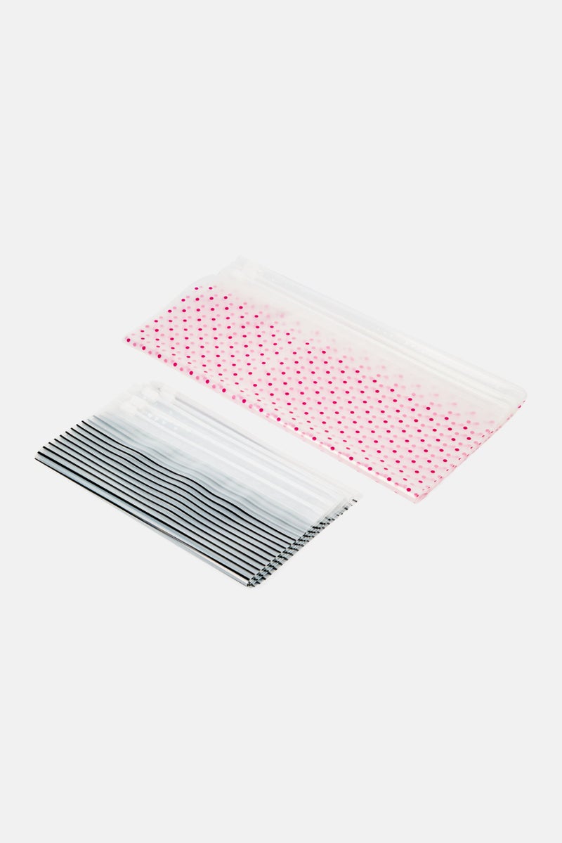 Miamica 12 Pieces Reusable And Resealable Bag, Transparent  - Image 2