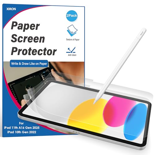 Xiron 2 Pack Paper Screen Protector for iPad A16 11th Gen 2025/10th Generation 2022(10.9 Inch), Matte PET Film for iPad 11"/10.9-inch, Write and Draw Like on Paper, Anti-Glare & Anti-Scratch - Image 1