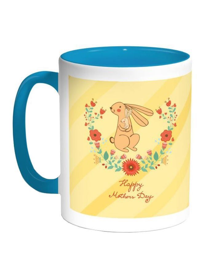 RKN Happy Mothers Day Printed Coffe Mug White/Turquoise/Yellow - Image 2