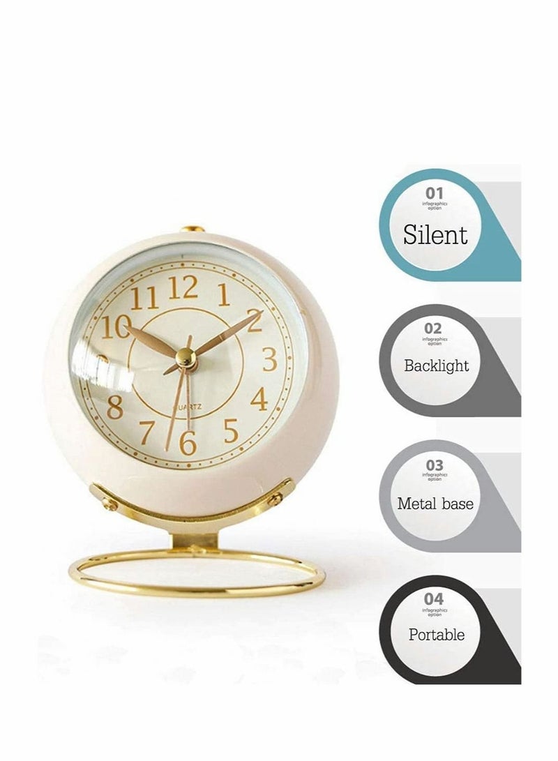 كابتن تيك Loud Alarm for Deep Sleepers, Classic Non-Ticking Tabletop Alarm Clock with Backlight - Image 2