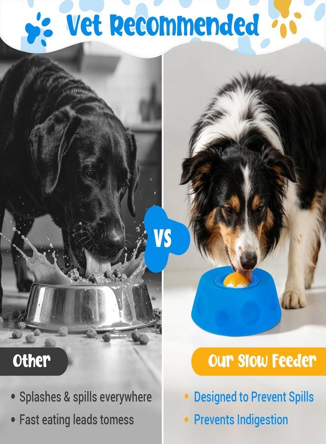 JHMFDDSB Slow Feeder Dog Bowl with Interactive Roll Ball, Anti-Slip Dog Lick Bowl for Liquid Treats, Bone Broth & Yogurt, Anxiety Relief Boredom Puzzle Feeder for Small Large Dogs - Image 3