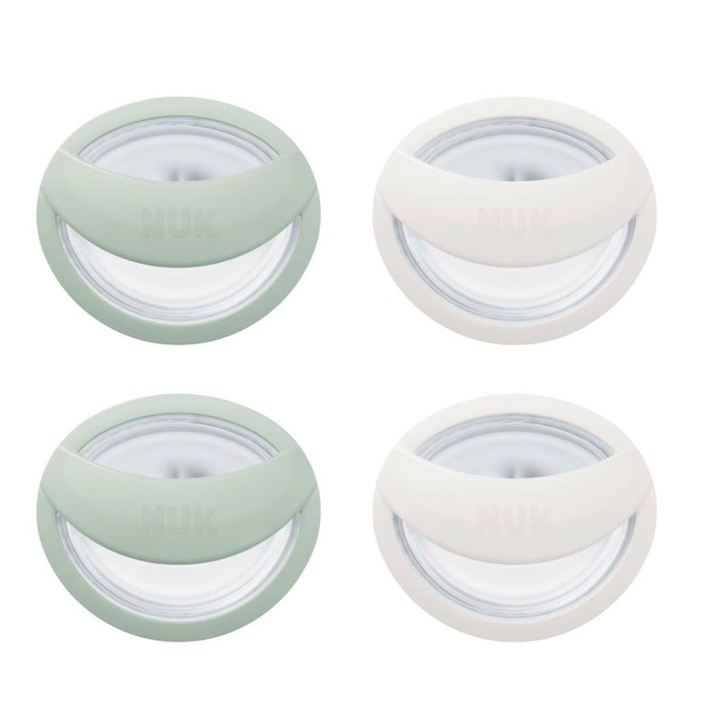 NUK Perfect Match Silicone Newborn Pacifier, for Ages 0-6m, 4 Pack, Green & White - Image 1