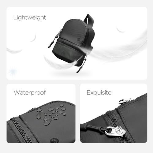 Babysun Mini Backpack Keychain Wristlet Pouch Small Change Coin Purse Cute Zipper Wallet With 3 RFID Card Slots For Women/Men Airpods Cosmetics (Black) - Image 5