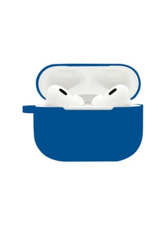 Suitable For Airpods Pro2 Protective Case Silicone Case Airpods4 Apple Wireless Bluetooth Headset Case-Color:Translucent Blue (with Hanging Ears 1.2mm)-Applicable Models:Airpods 1/2 Naked