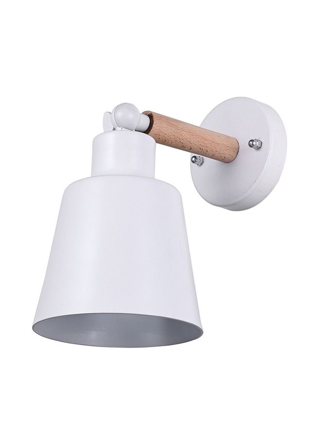 الروضة للإضاءة ابليك ميارا بالخشب ابيض - ابليك - اضاءة حائط - اللون أبيض - الخامة معدن - المقاس : 30×24×15 - Image 1