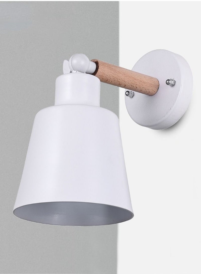 الروضة للإضاءة ابليك ميارا بالخشب ابيض - ابليك - اضاءة حائط - اللون أبيض - الخامة معدن - المقاس : 30×24×15 - Image 2