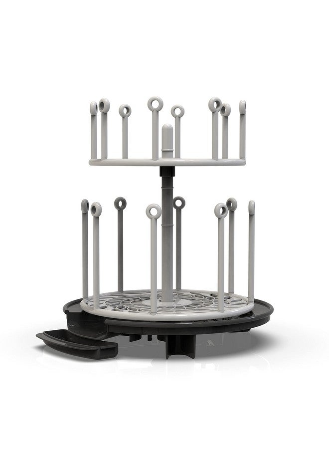 The First Years Spin Stack Bottle Drying Rack - Black - 2-Tier Rotating Countertop Drying Rack for Up to 16 Bottles - Baby Essentials for Everyday Use - Image 1
