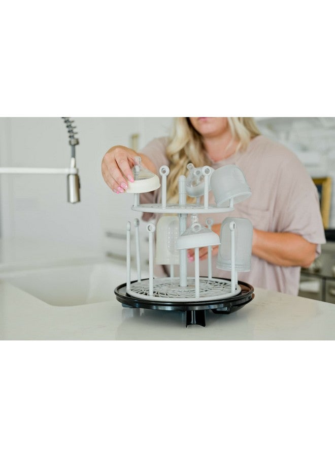 The First Years Spin Stack Bottle Drying Rack - Black - 2-Tier Rotating Countertop Drying Rack for Up to 16 Bottles - Baby Essentials for Everyday Use - Image 2