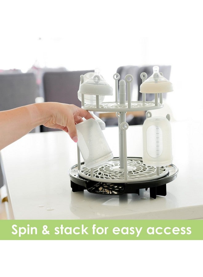 The First Years Spin Stack Bottle Drying Rack - Black - 2-Tier Rotating Countertop Drying Rack for Up to 16 Bottles - Baby Essentials for Everyday Use - Image 3