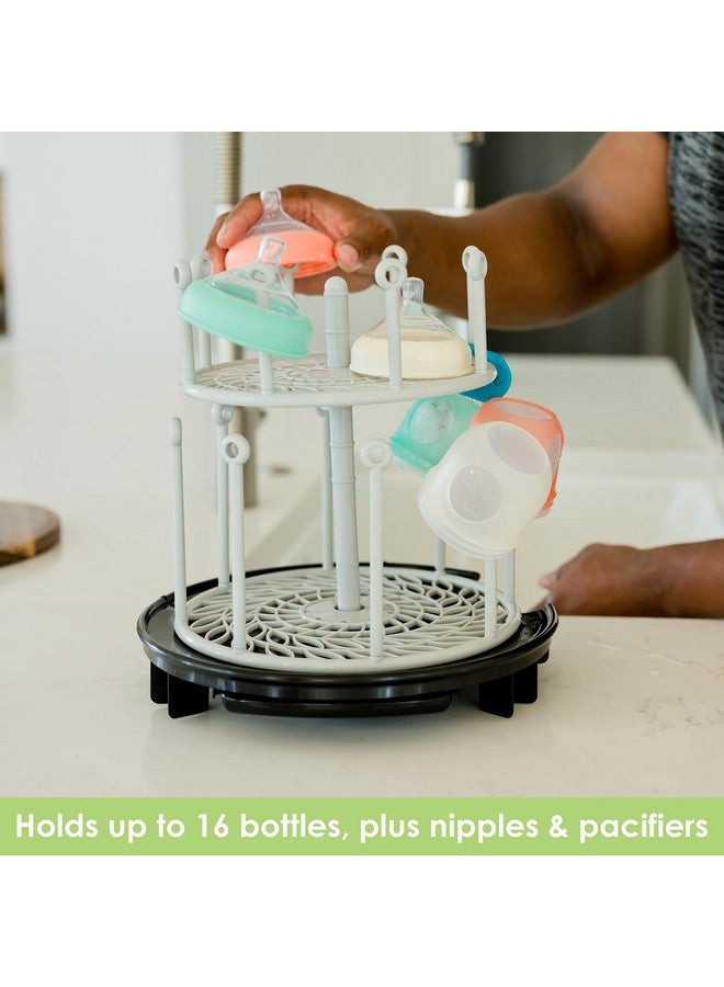 The First Years Spin Stack Bottle Drying Rack - Black - 2-Tier Rotating Countertop Drying Rack for Up to 16 Bottles - Baby Essentials for Everyday Use - Image 5