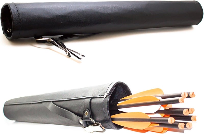 SAS Southland Archery Supply Leather Tube 17" Hip Quiver Arrow Holder with Belt Clip - Image 1