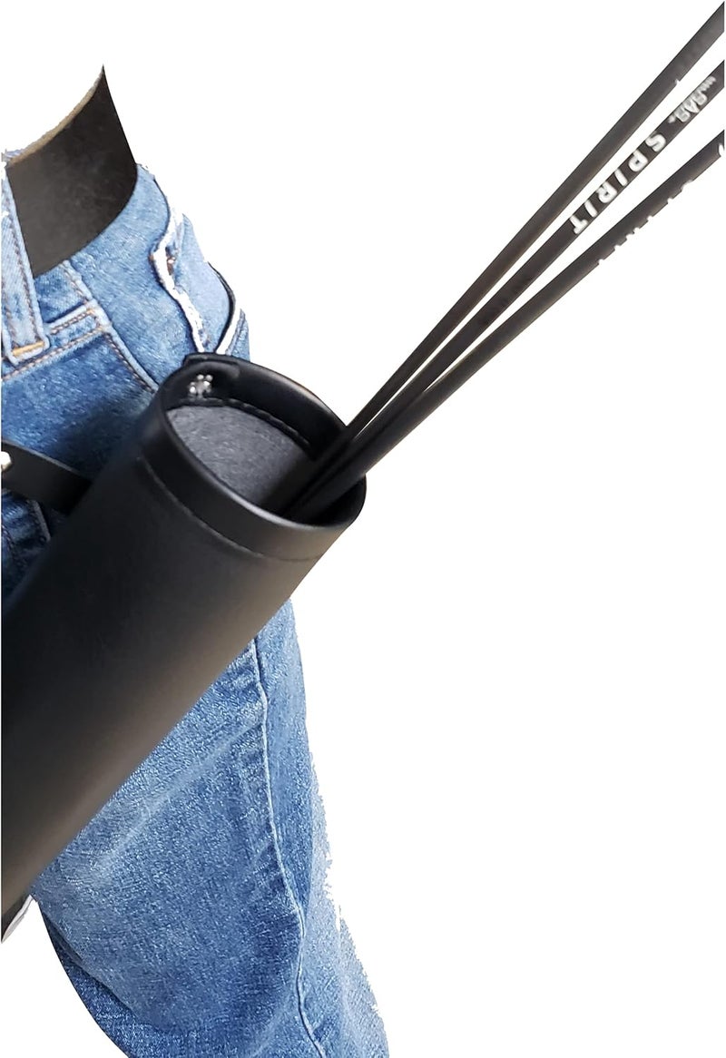 SAS Southland Archery Supply Leather Tube 17" Hip Quiver Arrow Holder with Belt Clip - Image 5